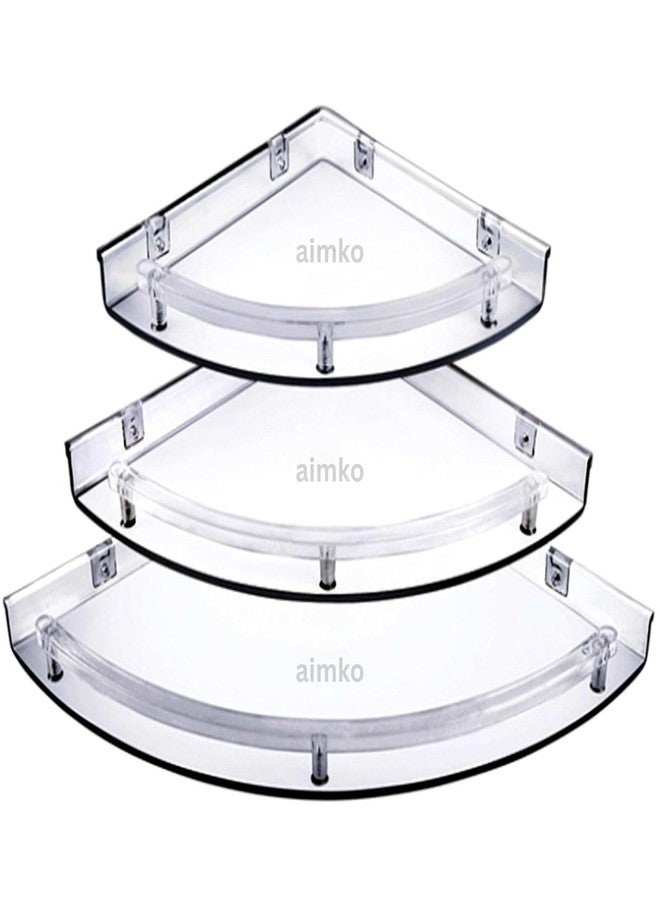 Aimko 3 Piece Unbreakable Wall Organizer Shelf Set | Multipurpose Bathroom & Kitchen Storage Rack | Space Saving Wall Mounted Shelves for Toiletries, Spices, Décor & Home Organization - Image 4
